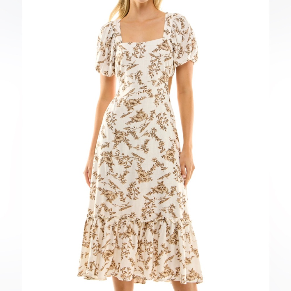 Socialite Open Back Short Sleeve Midi Dress